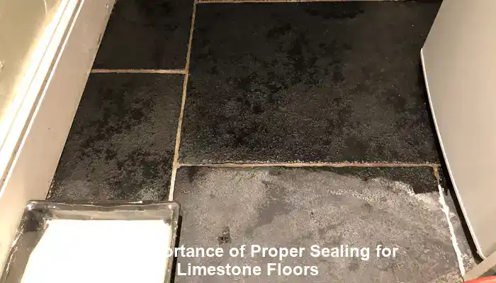 Uneven sealing effects on limestone floors