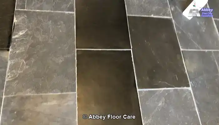 Comparison of standard and enhancing sealers on slate floor tiles with different colour depth