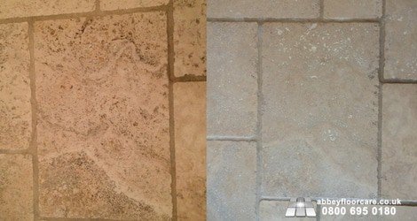 dirty tumbled travertine cleaning fillingservice hemel hempstead