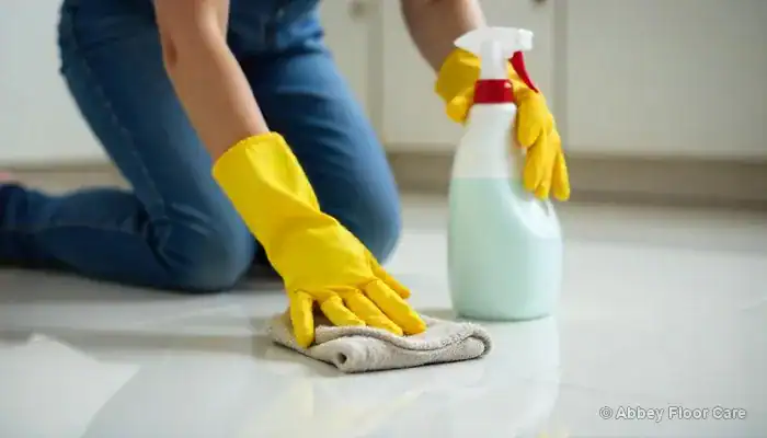 Porcelain kitchen floor still dull and streaky after mopping