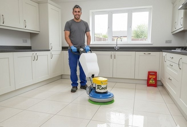Tile cleaning abbey floor care scrubbing a porcelain tile floor