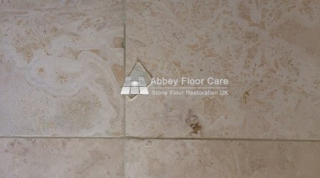 travertine tiles in balderton newark filled with hard filler