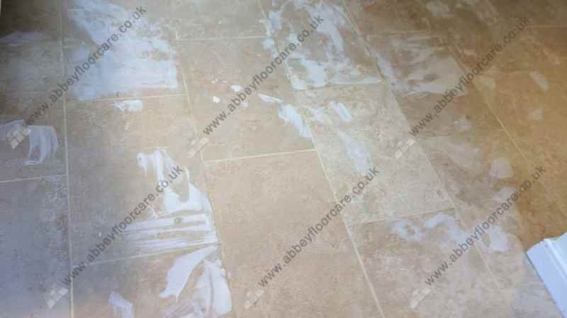 filling pits and holes in a Travertine floor in Southampton