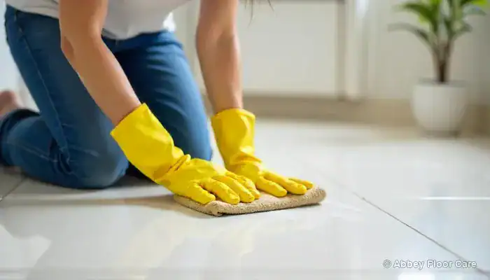 Porcelain kitchen tiles with streaks and dull patches after mopping